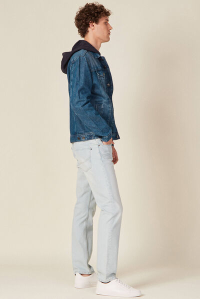 Blouson en jean à capuche denim stone homme