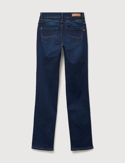 Jeans regular taille haute denim brut femme