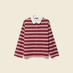 T-shirt droit manches longues en coton bordeaux femme