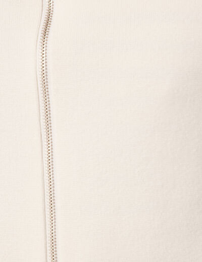 Gilet manches longues zippé ecru homme