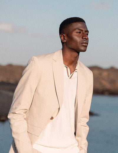 Veste blazer cintré sable homme