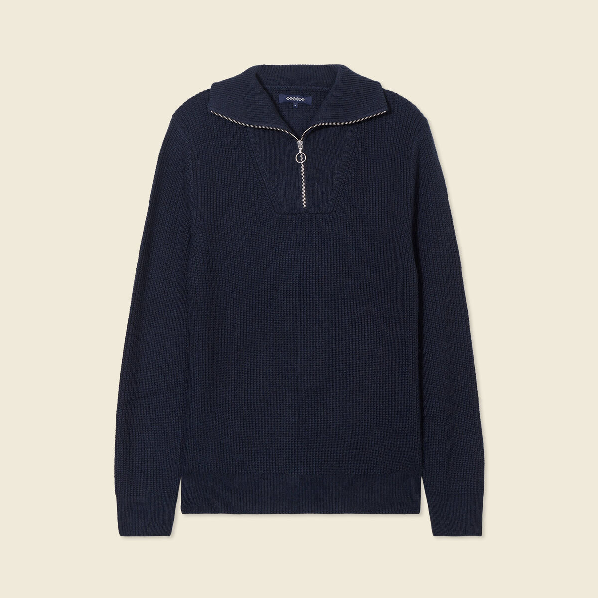 Pull col camionneur bleu marine homme