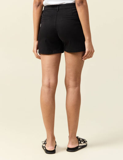 Short chino éco-responsable noir femme