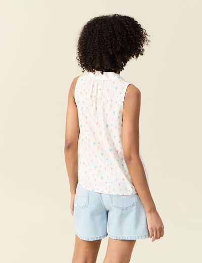 Blouse sans manches blanc femme