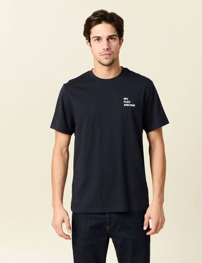 T-shirt manches courtes bleu marine homme