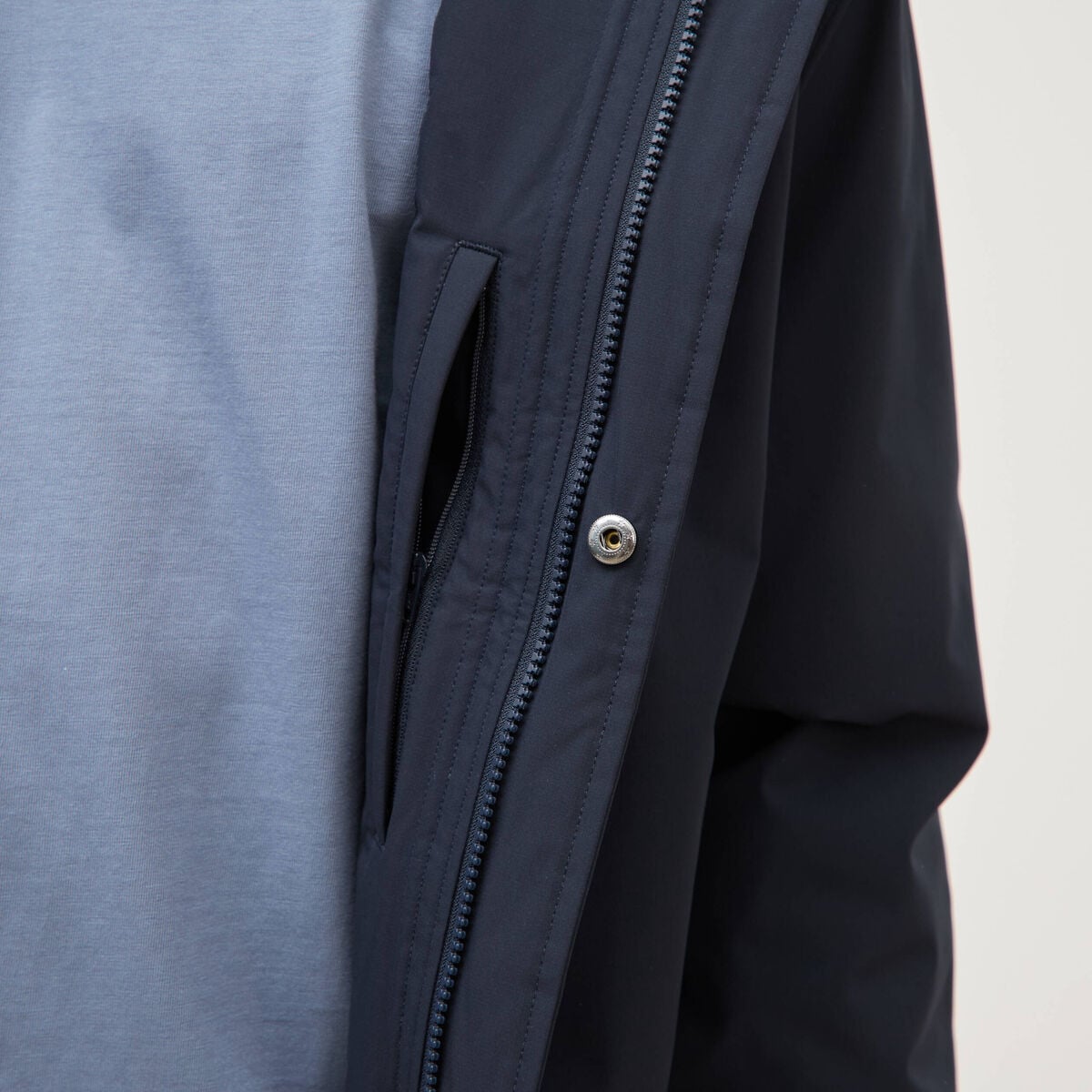 Parka coupe r&eacute;guli&egrave;re &agrave; capuche bleu marine homme