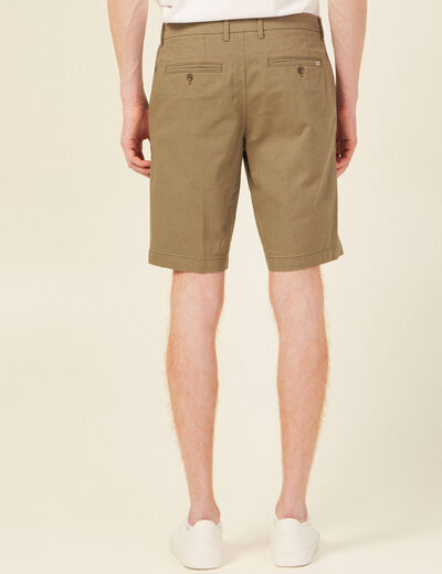 Bermuda droit éco-responsable vert kaki homme