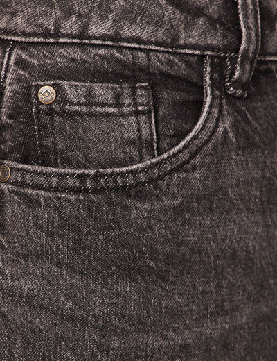 Jeans mom 7/8ème denim gris femme