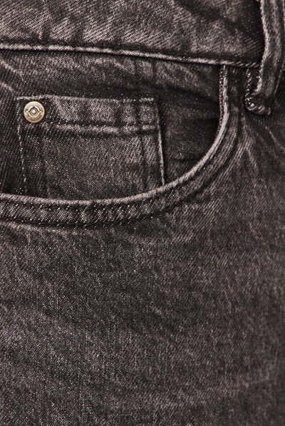 Jeans mom 7/8ème denim gris femme