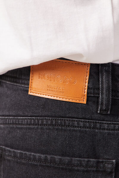 Jeans loose 5 poches denim noir homme