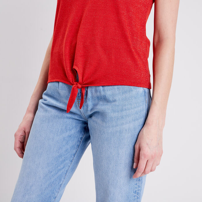 Débardeur bretelles larges rouge femme