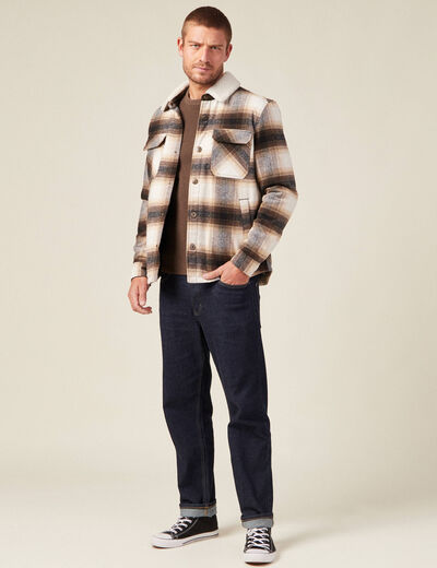Veste surchemise ample ecru homme