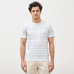 T-shirt cintr&eacute; col rond manches courtes ecru homme