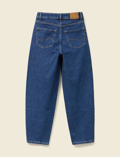 Jeans barrel slouchy taille haute 7/8ème denim brut femme