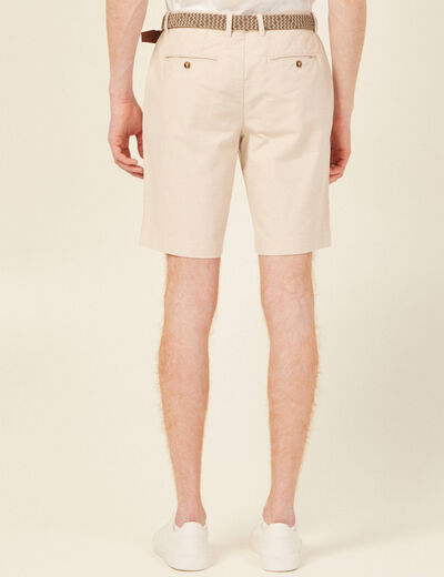 Short à ceinture beige homme