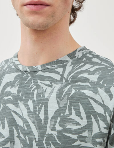 T-shirt manches courtes vert fonc&eacute; homme