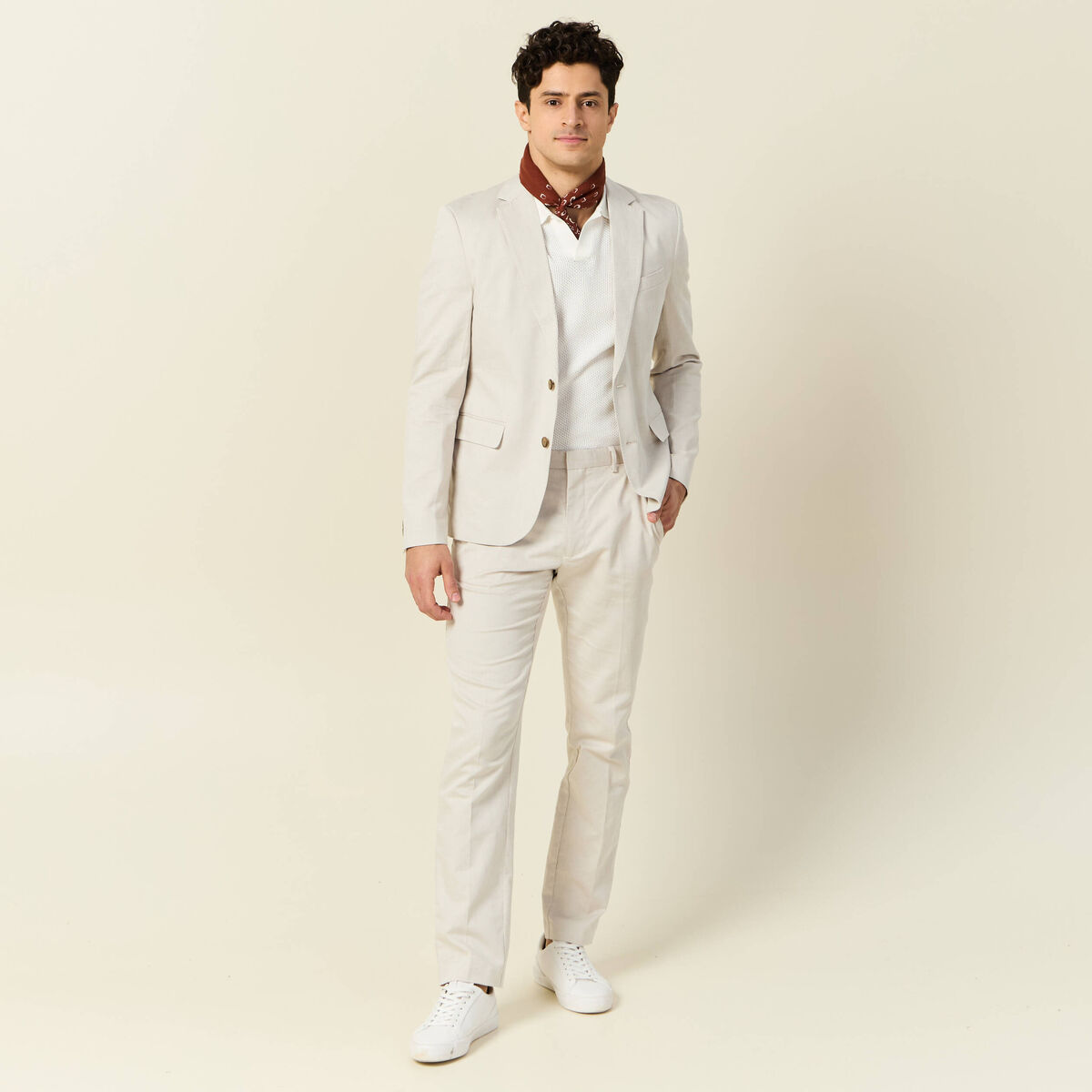 Polo manches courtes ecru homme