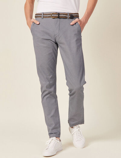 Pantalon chino straight bleu homme
