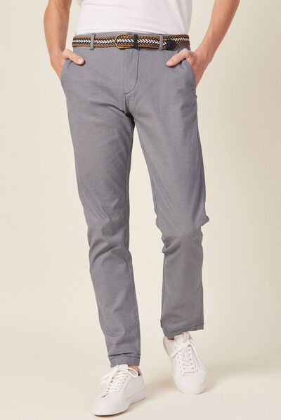 Pantalon chino straight bleu homme