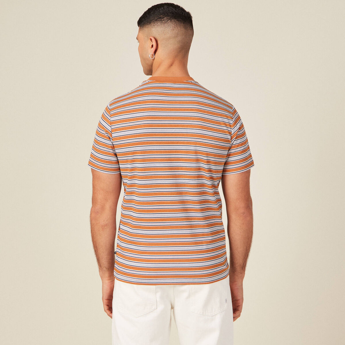 T-shirt manches courtes marron clair homme