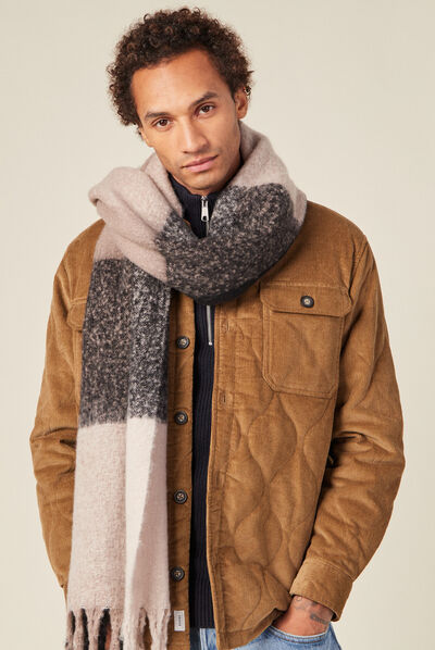 Écharpe à franges noir homme