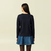 T-shirt en coton manches longues bleu marine femme