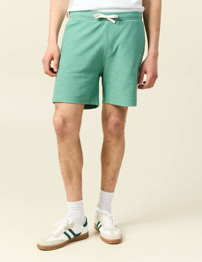 Short droit avec cordon vert homme