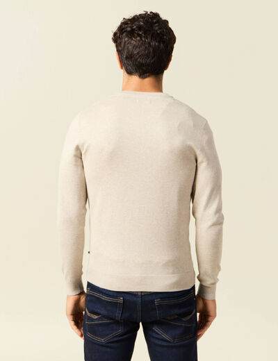 Pull manches longues sable homme