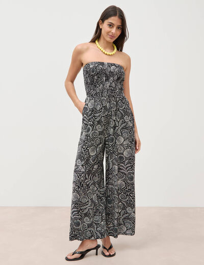 Combinaison bustier sans manches noir femme