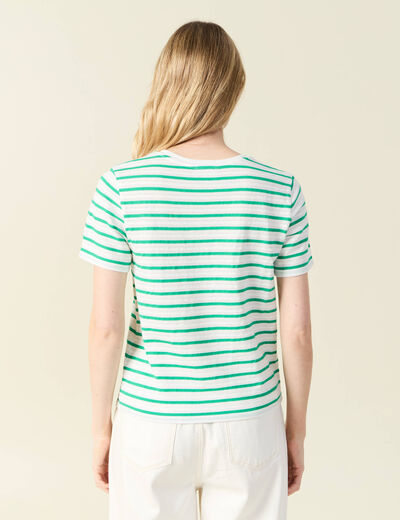 T-shirt manches courtes vert turquoise femme