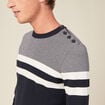 Pull manches longues bleu marine homme