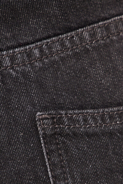 Jeans slouchy ceinturé denim noir femme