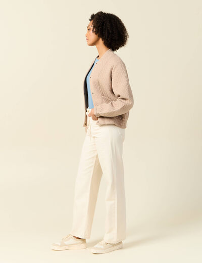Gilet matelassé boutonné creme femme