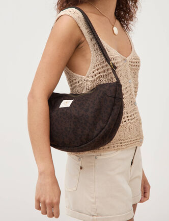 Sac bandouli&egrave;re avec doublure vert olive femme