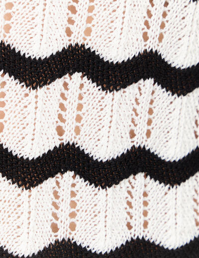 Débardeur tricot ajouré noir femme
