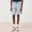 Bermuda en jean coton denim bleach homme