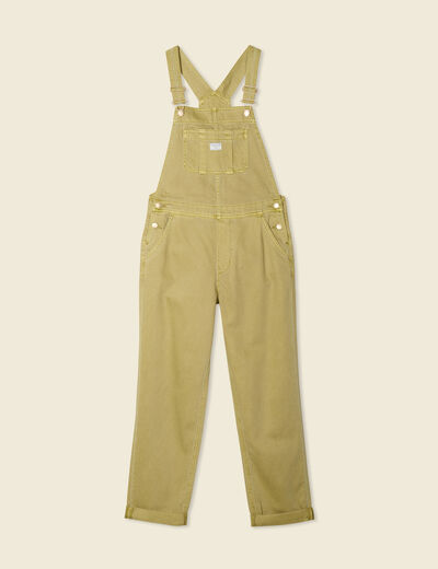 Salopette en jean vert olive femme
