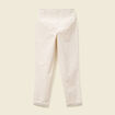 Pantalon large 7/8&egrave;me taille haute ecru femme