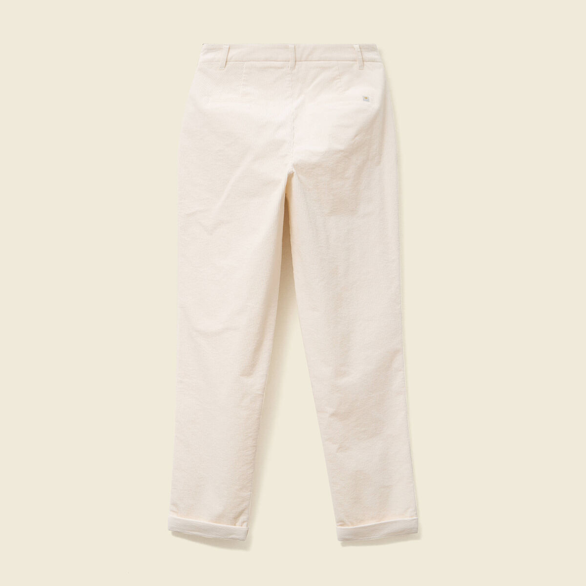 Pantalon large 7/8&egrave;me taille haute ecru femme