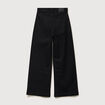 Jeans large taille haute denim noir femme