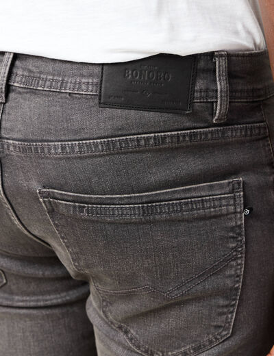 Jeans slim éco-responsable denim gris homme