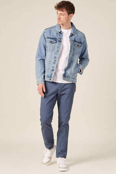 Pantalon slim Instinct chino bleu gris homme