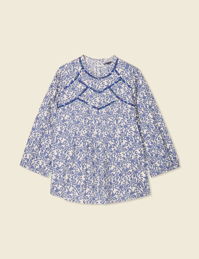 Blouse manches 3/4 blanc femme