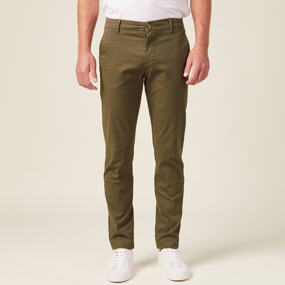Pantalon slim Instinct chino taupe homme