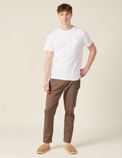 Pantalon chino 7/8ème taupe homme