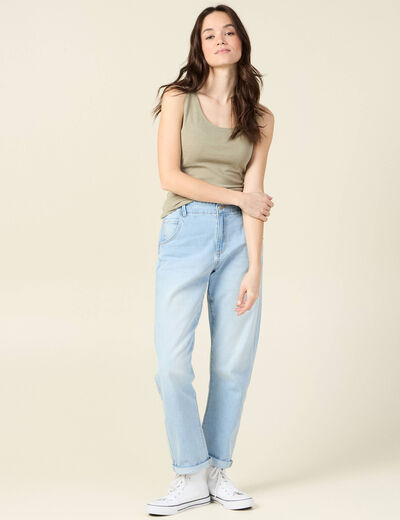 Débardeur femme uni col arrondi Instinct vert kaki femme