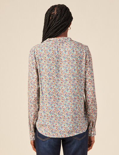Blouse manches longues bleu turquoise femme