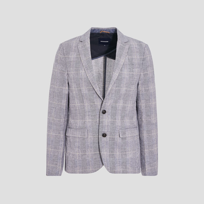 Veste droite boutonnée bleu marine homme