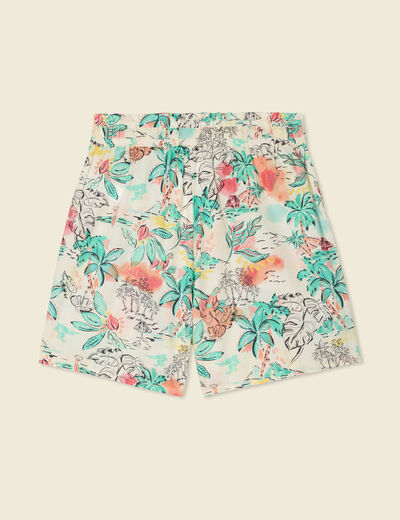 Short droite taille haute blanc femme