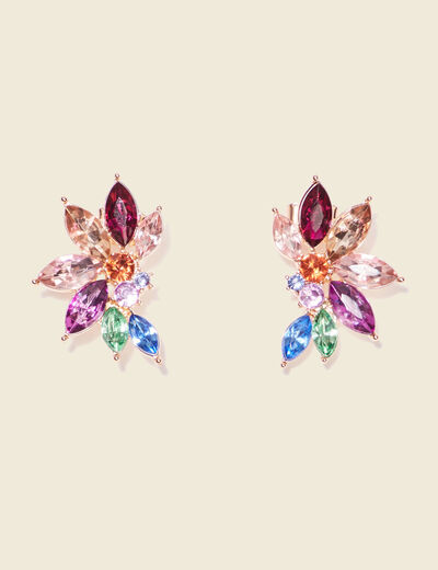 Boucles d'oreilles clous multicolore femme